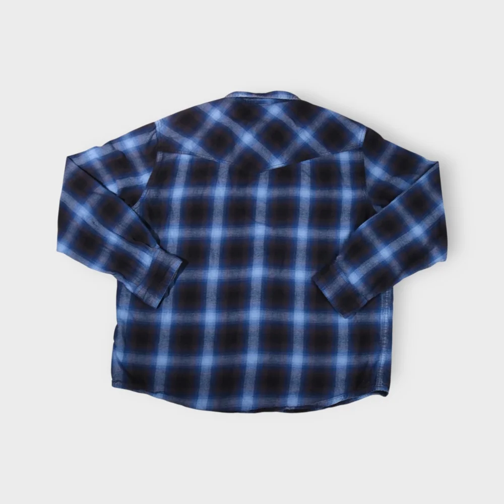 Cody James Men Button Up Shirt XLarge Blue Plaid Flannel Western Pearl Snap - Picture 10 of 14